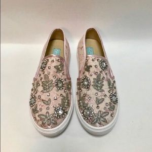 Betsey johnson pink bedazzled sneakers